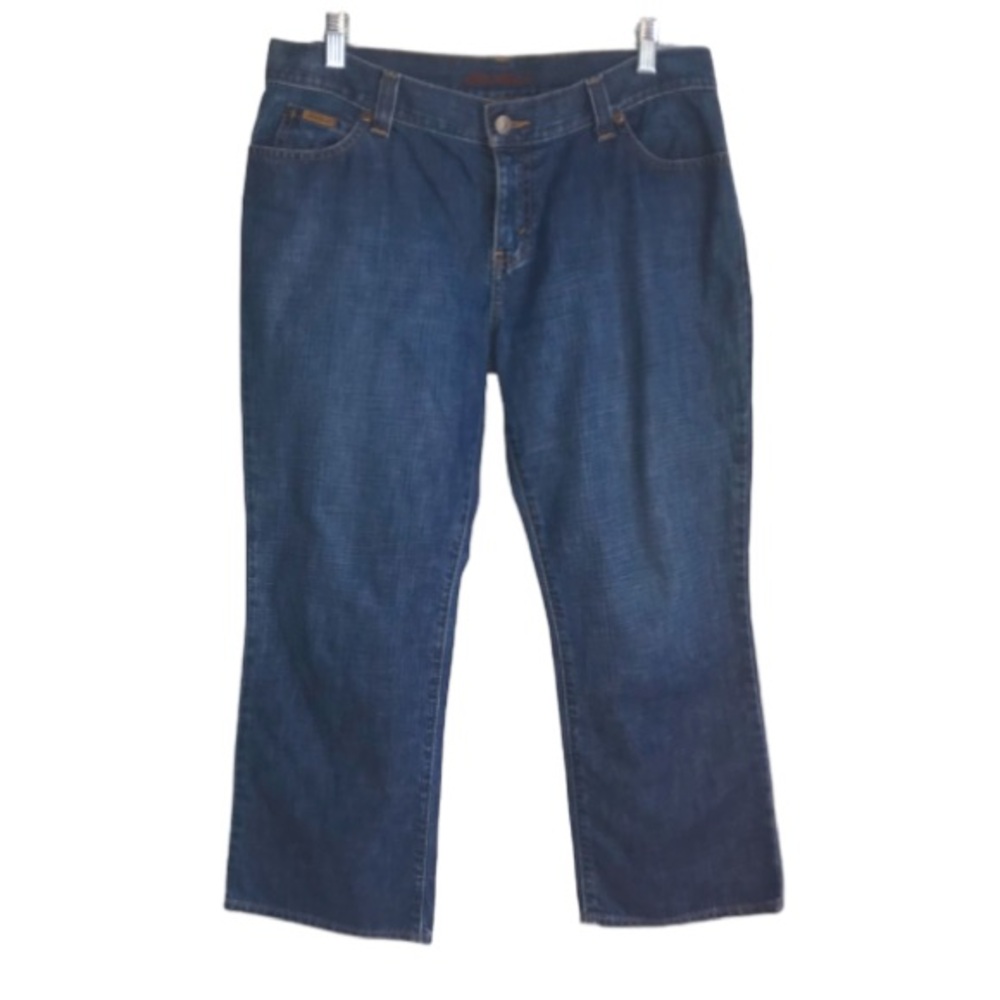 Eddie Bauer Women’s 8 100% Cotton Blue Denim Cropped Capri Length Jeans in EUC